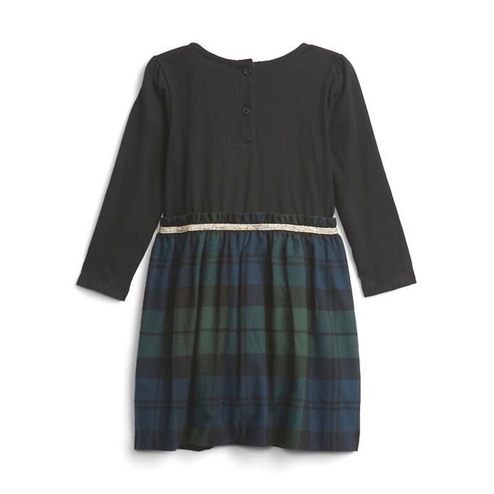 GAP Toddler Plaid Dress - Black, Green Plaid - Size 3T - #776420